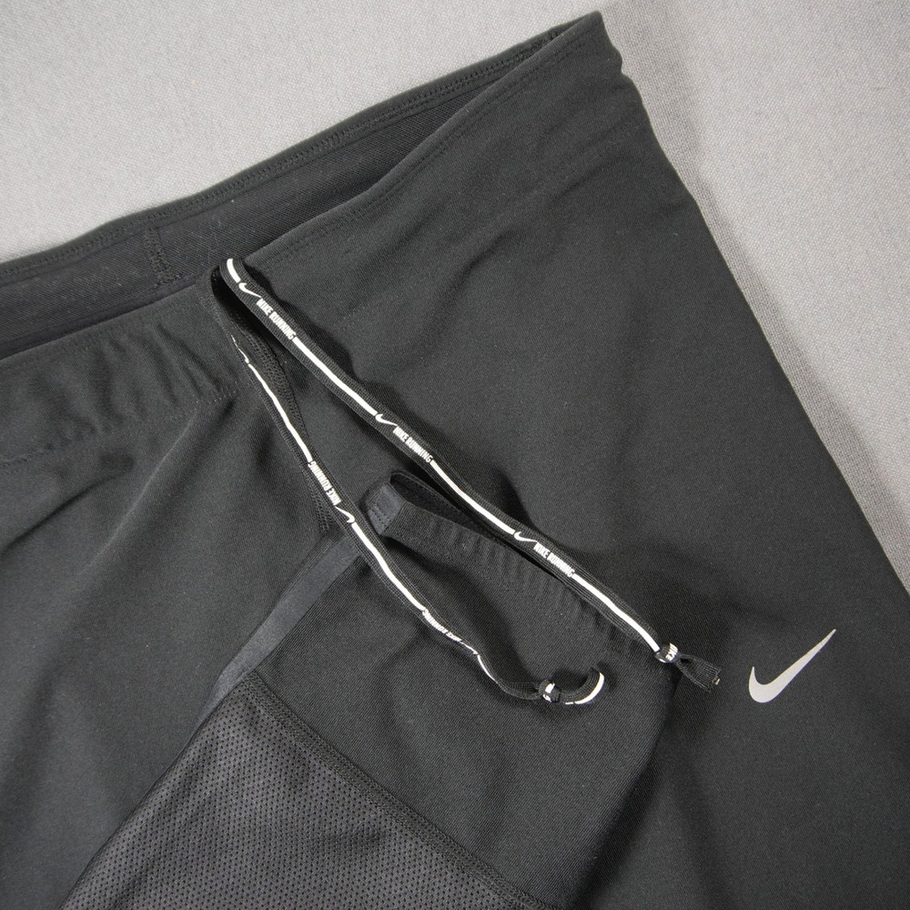 Y2K Nike Dri-FIT Training Women Capri Long Shorts S Black Running Gym Tech Yoga